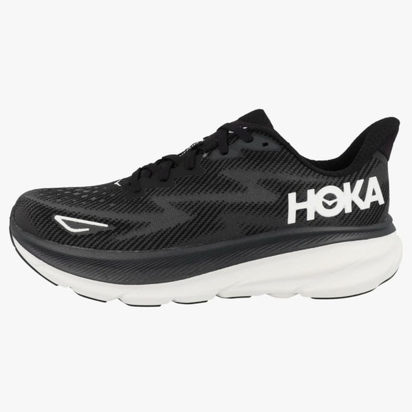 Hoka One One CLIFTON 9 Black White Running Sneakers...